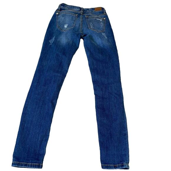 Judy Blue DARK WASH LEOPARD PATCH DENIM SKINNY JEAN PANTS SZ 25" - 1 - Picture 4 of 9